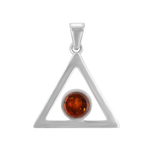 Подвеска серебряная, камень янтарь, артикул:83162113