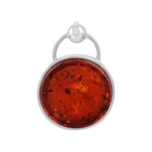 Подвеска серебряная, камень янтарь, артикул:83162114