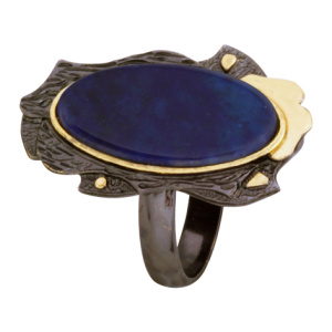 Кольцо серебряное, камень Лазурит, артикул:71239003