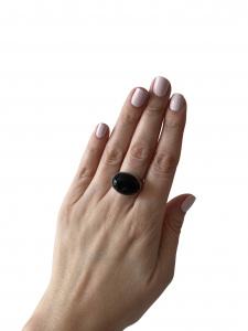 Кольцо серебряное, камень Янтарь, артикул:81180102