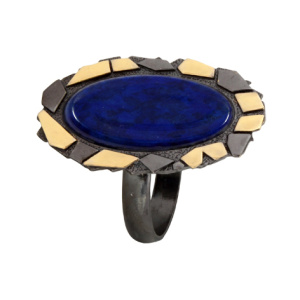 Кольцо серебряное, камень Лазурит, артикул:71239007