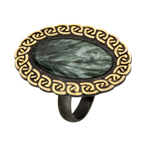 Кольцо серебряное, камень Серафинит, артикул:71769010