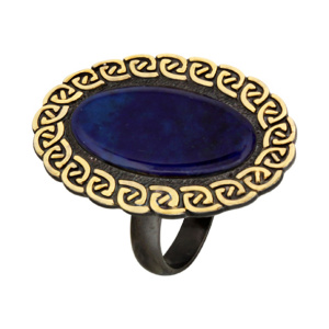 Кольцо серебряное, камень Лазурит, артикул:71239010